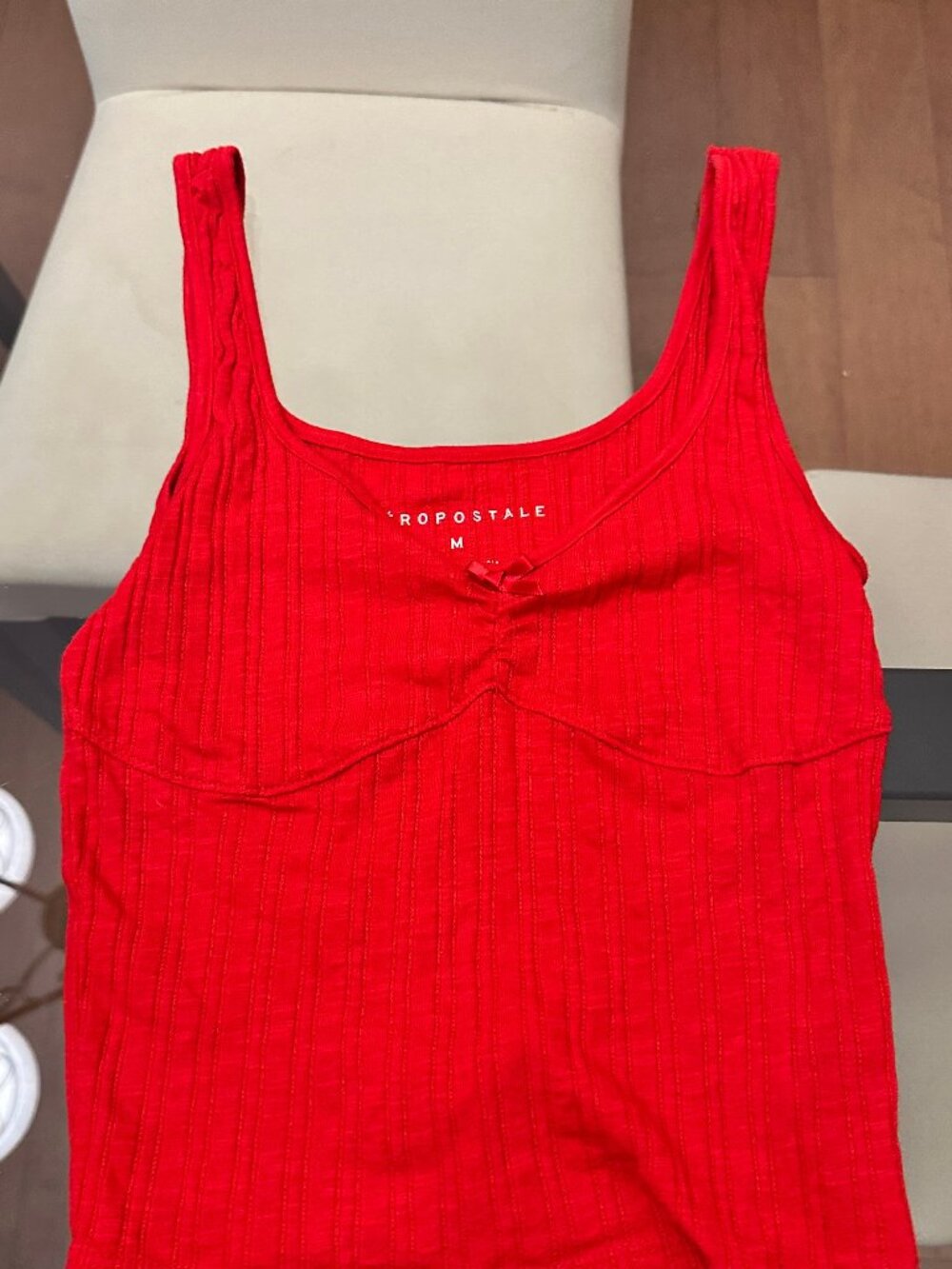 Aeropostale Red Ribbed Tank Top M